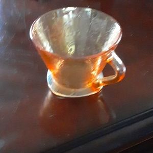 Vintage peach carnival glass cup